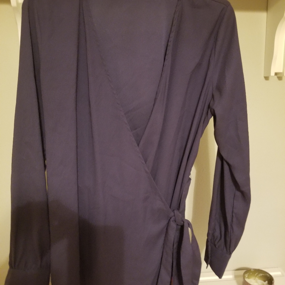 Purple wrap blouse